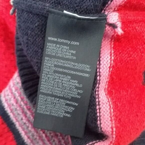 Tommy Hilfiger Sweater Red Navy Striped Knit Sweater - S - Picture 5 of 8